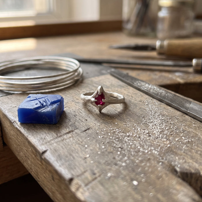 Ignis Adjustable Ring | Ruby + Silver