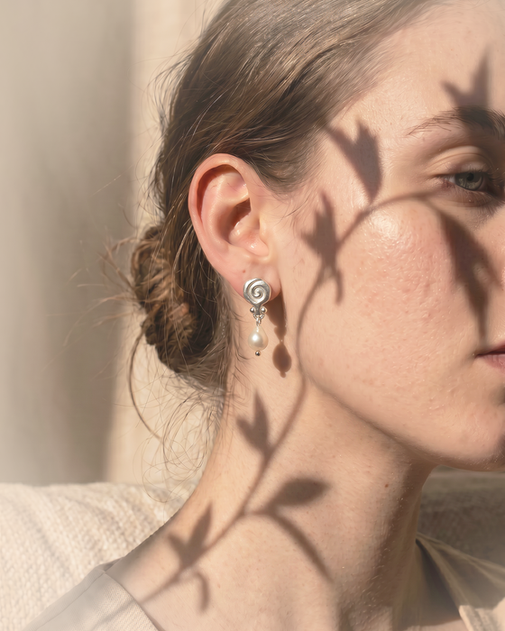Granea Earrings | Silver + Natural Pearls