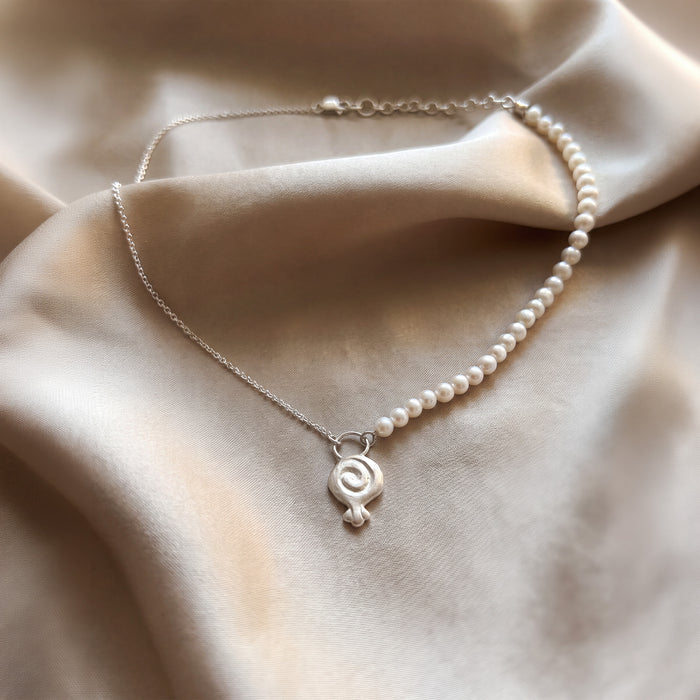 Granea Necklace | Silver + Pearl Strand
