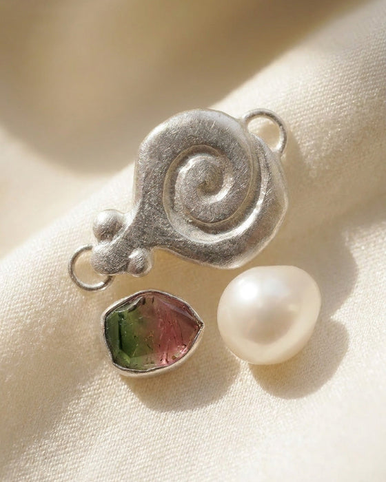 Granea Necklace | Watermelon Tourmaline + Natural Pearl