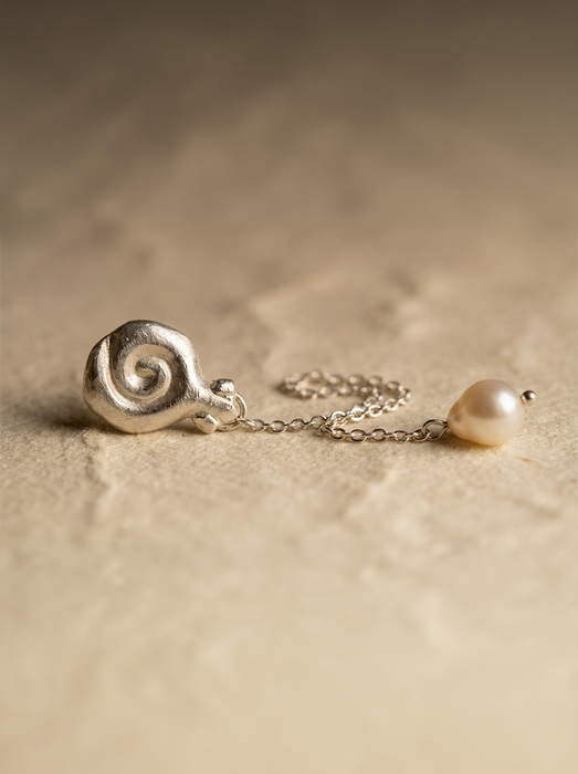Granea Earrings | Silver + Hanging Natural Pearls