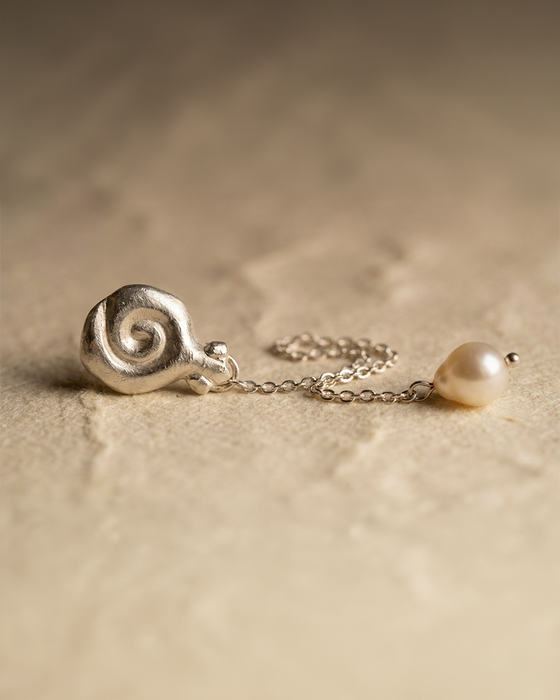 Granea Earrings | Silver + Hanging Natural Pearls