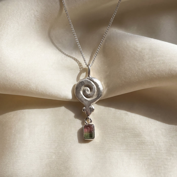 Granea Bloom Necklace | Tourmaline + Silver