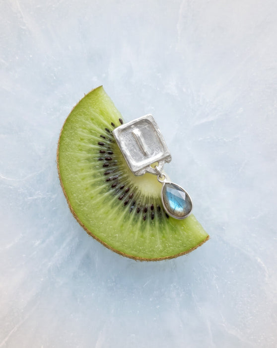 Malen Earrings | Silver + Labradorite
