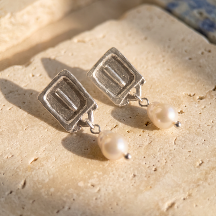 Malen Earrings | Silver + Natural Pearls